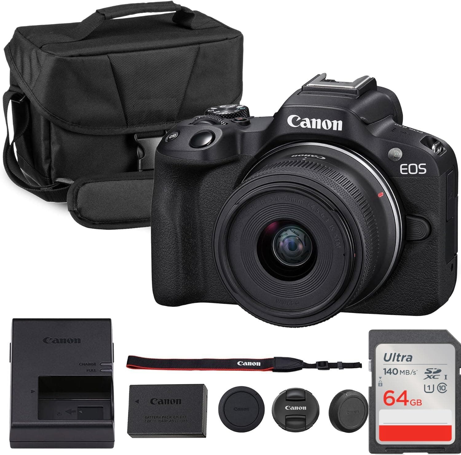 Canon EOS R50 Mirrorless Camera with 18-45mm Lens