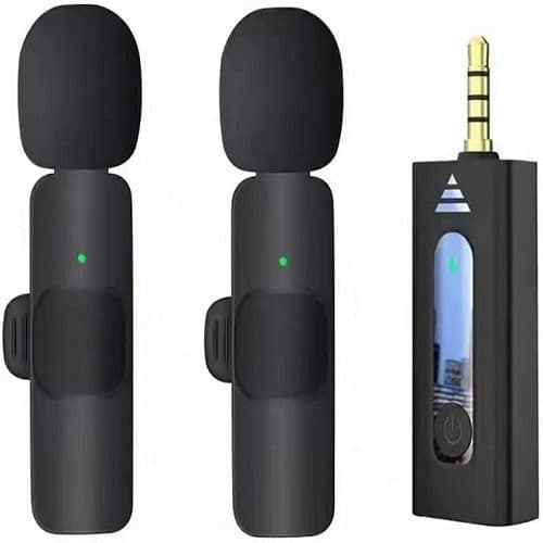 K35 Wireless Lavalier Microphone (Two Microphones & Receiver)