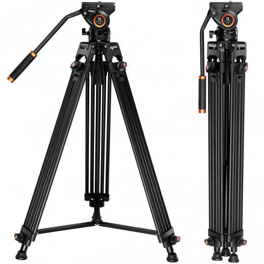 K&F Aluminum Transverse with Fluid Head, Camera Tripod VA18+ VH081