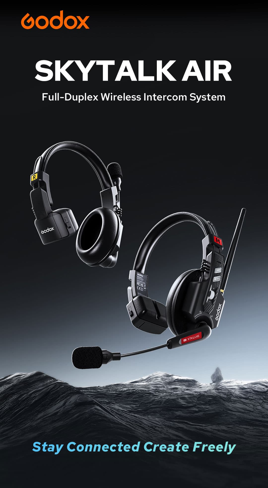 Godox SkyTalk Air 4s 4 Person Full-Duplex Wireless Intercom Headset System