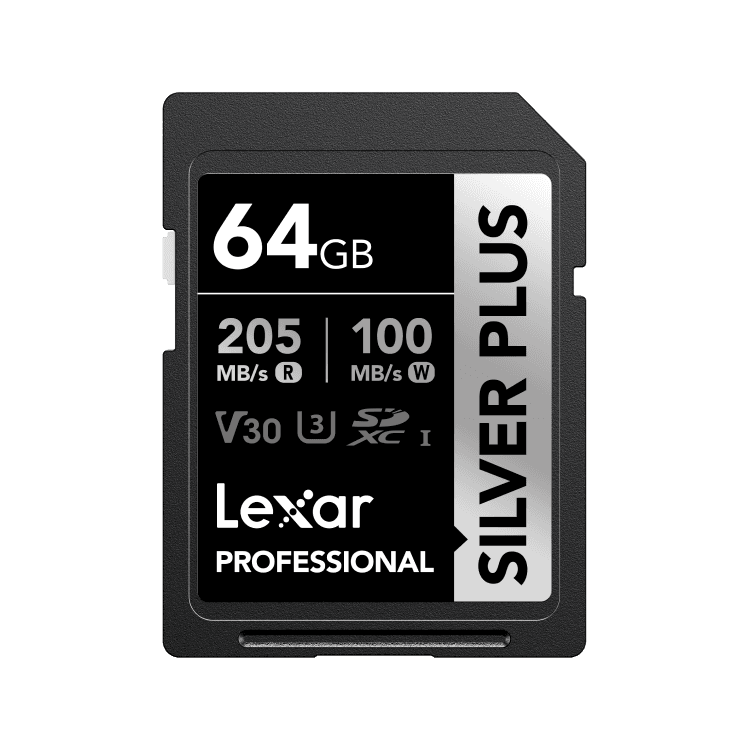 Lexar 64GB Professional SILVER PLUS UHS-I SDXC Memory Card