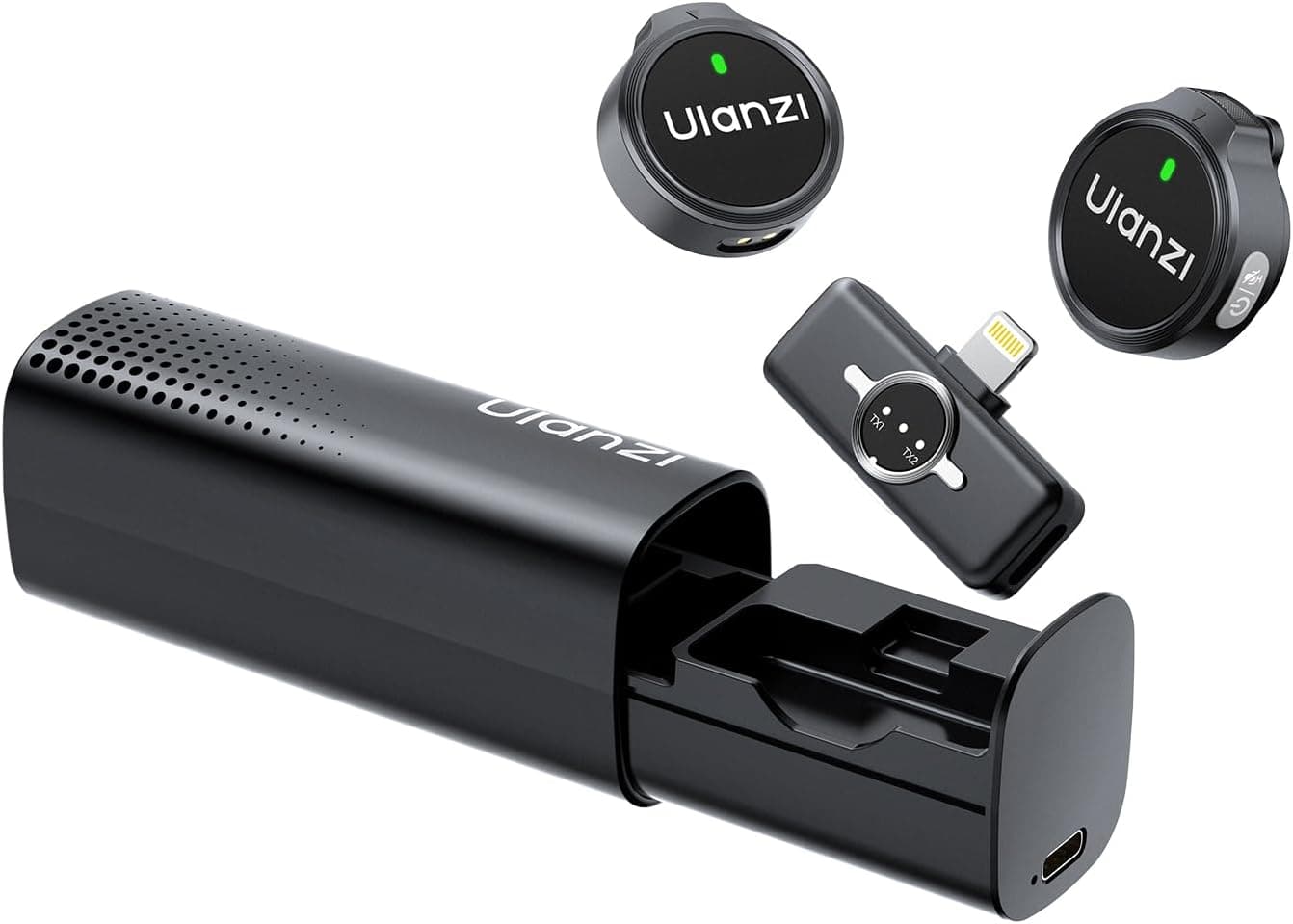 Ulanzi A21 2-Person Wireless Microphone System 2.4 GHz, Lightning