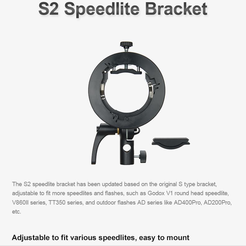 Godox S2 Speedlite Bracket for Bowens
