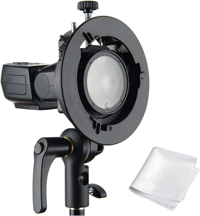 Godox S2 Speedlite Bracket Universal Bowens Mount | Fits Round Head Flashes (V1, AD100Pro, AD200Pro, AD400Pro) & Standard Speedlites