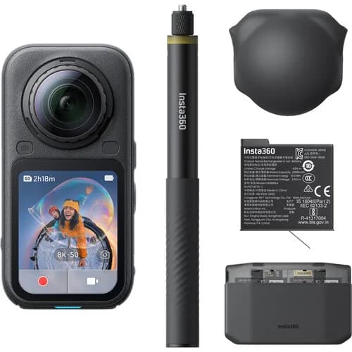 Insta360 X6 8K 360 Camera Essentials Bundle Midnight Black