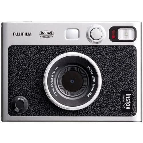 FUJIFILM INSTAX MINI EVO Hybrid Instant Camera (Black) with INSTANT FILM 10X2 SHEETS