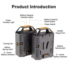 Sutefoto 48V-PCS Dual Battery Power Station V Mount Battery Charger