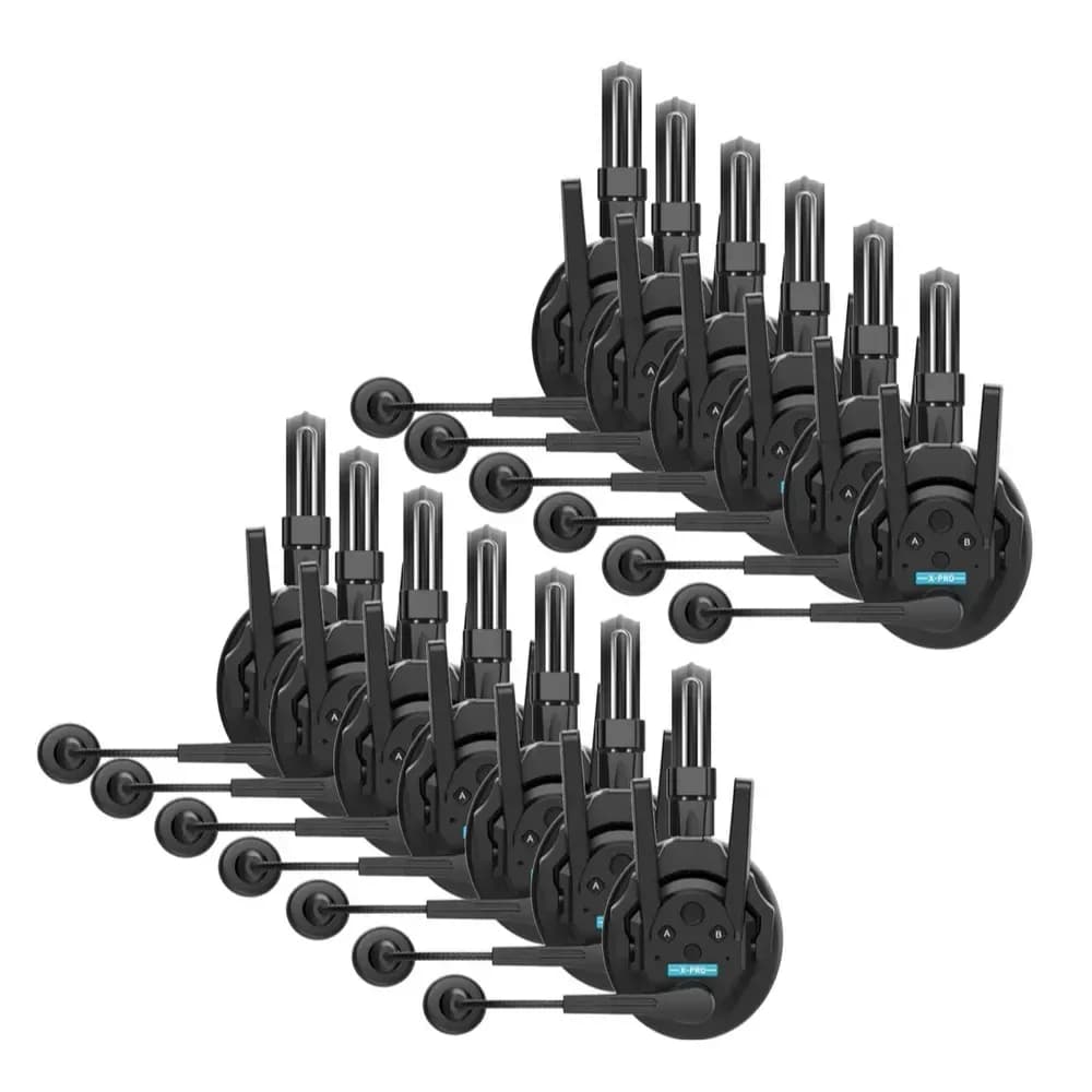 Synco Xtalk XPro13 Wireless Intercom System with 13 Single-Ear Headsets