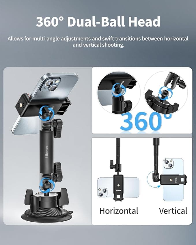 Ulanzi ZJ01 Suction Mount Flexible Magnetic Phone Holder for Glass & Mirrors