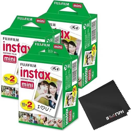 Fujifilm Instax Mini Instant Camera Film: 60 Shoots Total, (10 Sheets x 6)
