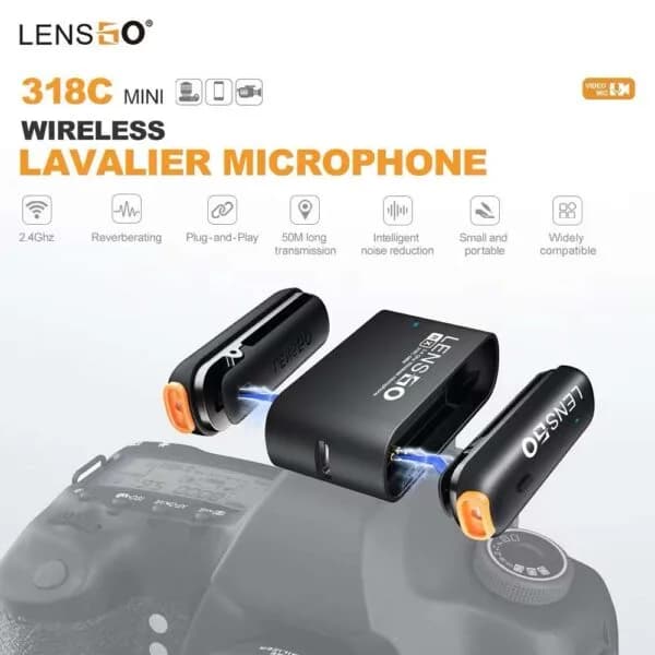 Lensgo 318C mini wireless lavalier microphone