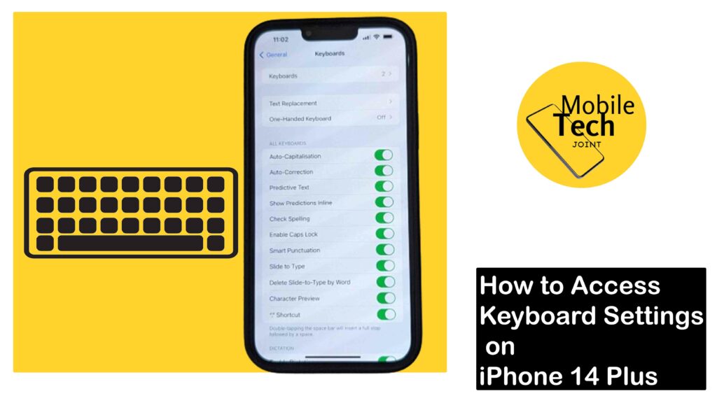 Access Keyboard Settings on iPhone 14 Plus